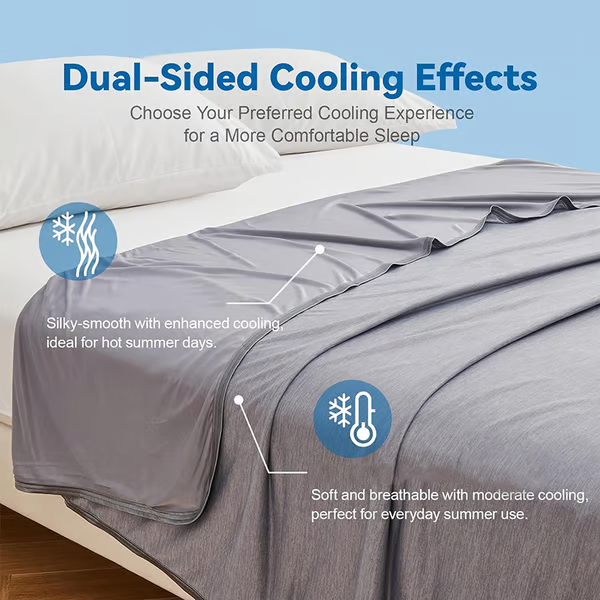 Lisslune | The Cold Blanket – Lightweight Summer Throw That Keeps You Cool, Dry & Rested All Night | Best Blanket for Hot Sleepers & Night Sweats