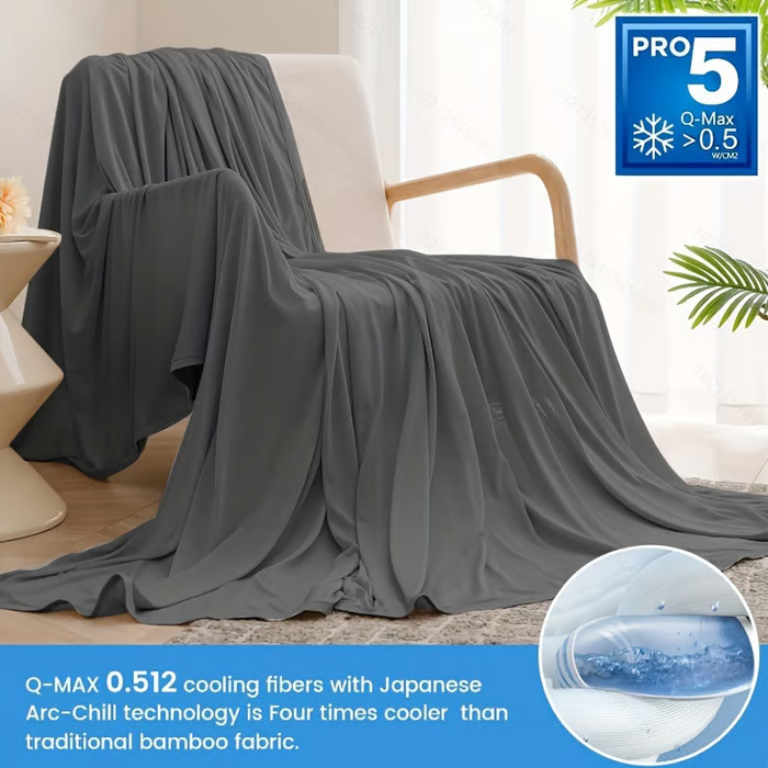 Lisslune | The Cold Blanket – Lightweight Summer Throw That Keeps You Cool, Dry & Rested All Night | Best Blanket for Hot Sleepers & Night Sweats