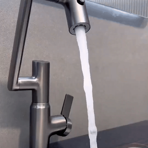 Lisslune | FLOWAXIS – 360° Swiveling Kitchen Faucet with Adjustable Height & Temperature Display