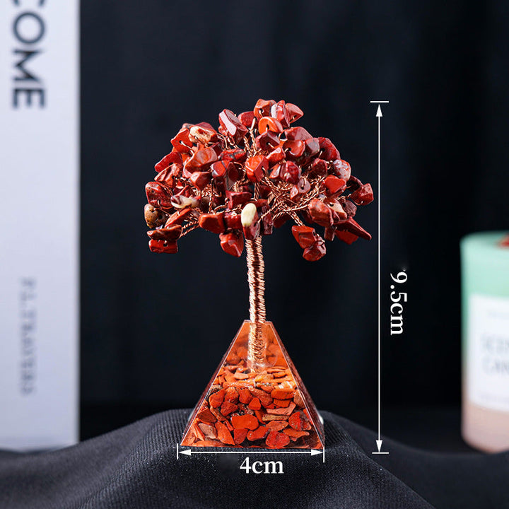 Lisslune | Natural Stone Gravel Pyramid Base Feng Shui Tree