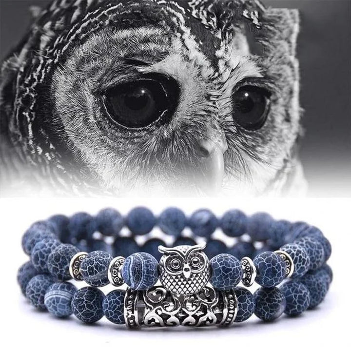 Lisslune | Owl Charm Natural Stone Bracelet