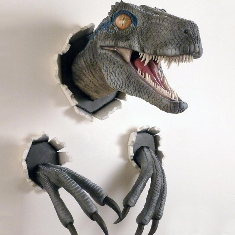 Lisslune | Wall Bursting Velociraptor Decorations
