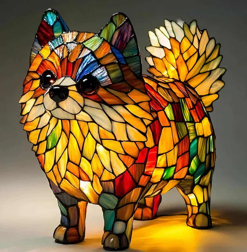 Lisslune | GlowPaw Dog Tribute Lamp – Handmade Acrylic Night Light for Dog Lovers (USB Powered)