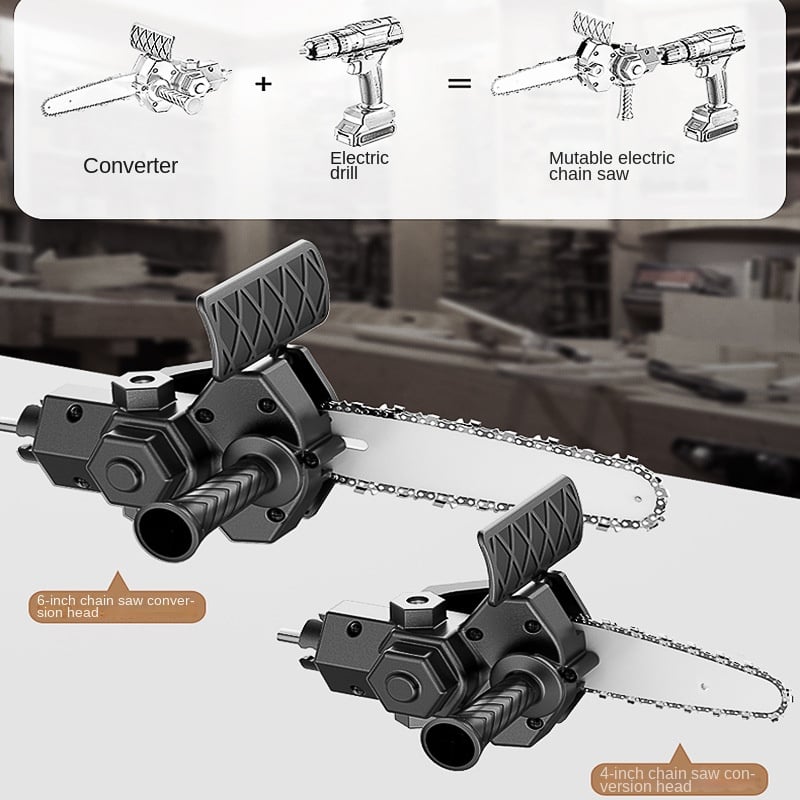 Lisslune | 6 Inch Electric Drill Modified To Electric Chainsaw Drill Attachment