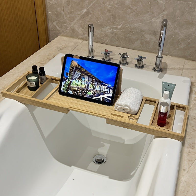 Lisslune | Bamboo Bathtub Tray - For Ultimate Relaxation