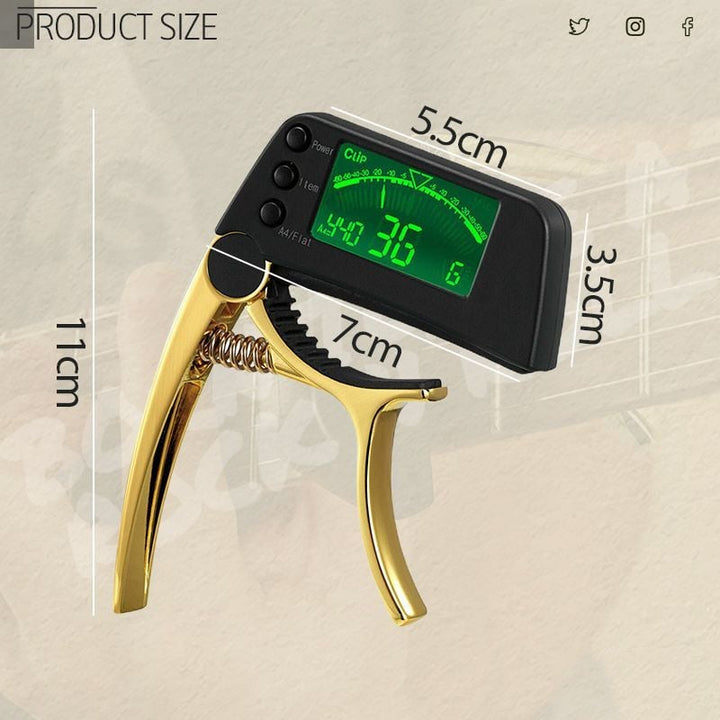 Lisslune | DUAL-USE GUITAR CAPO TUNER WITH LCD DISPLAY