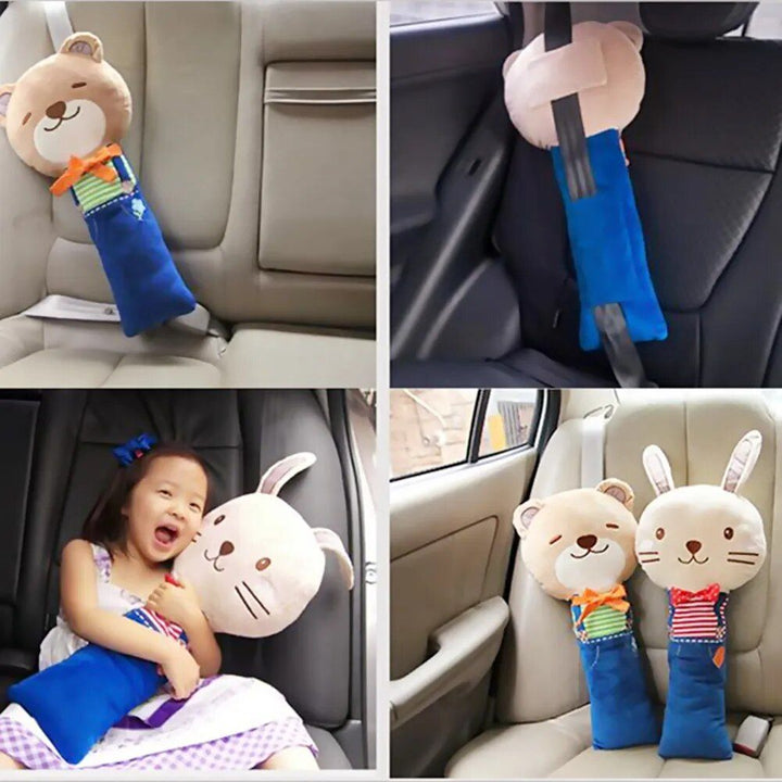 Lisslune | Adjustable Cute Animal Car Seat Strap Cover & Cushion for Kids