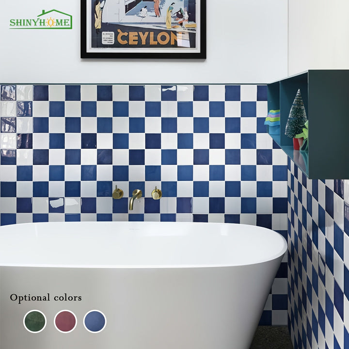 Rynx | 10/30 pieces self-adhesive tile] 10/30 pieces self-adhesive bathroom wall tile, self-adhesive kitchen splash, 10.5 inches * 10.5 inches waterproof and oil-resistant splash guard, easy-to-apply adhesive for kitchen, bathroom, walls & RVs