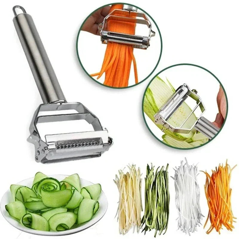 Lisslune | Ultra-sharp stainless steel multifunctional vegetable slicer & julienne cutter potato carrot grater