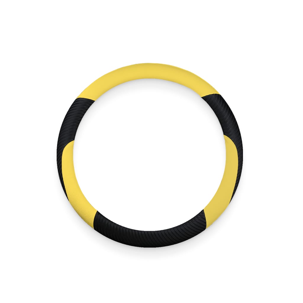 Lisslune | Yellow & Black Soft Steering Wheel Cover