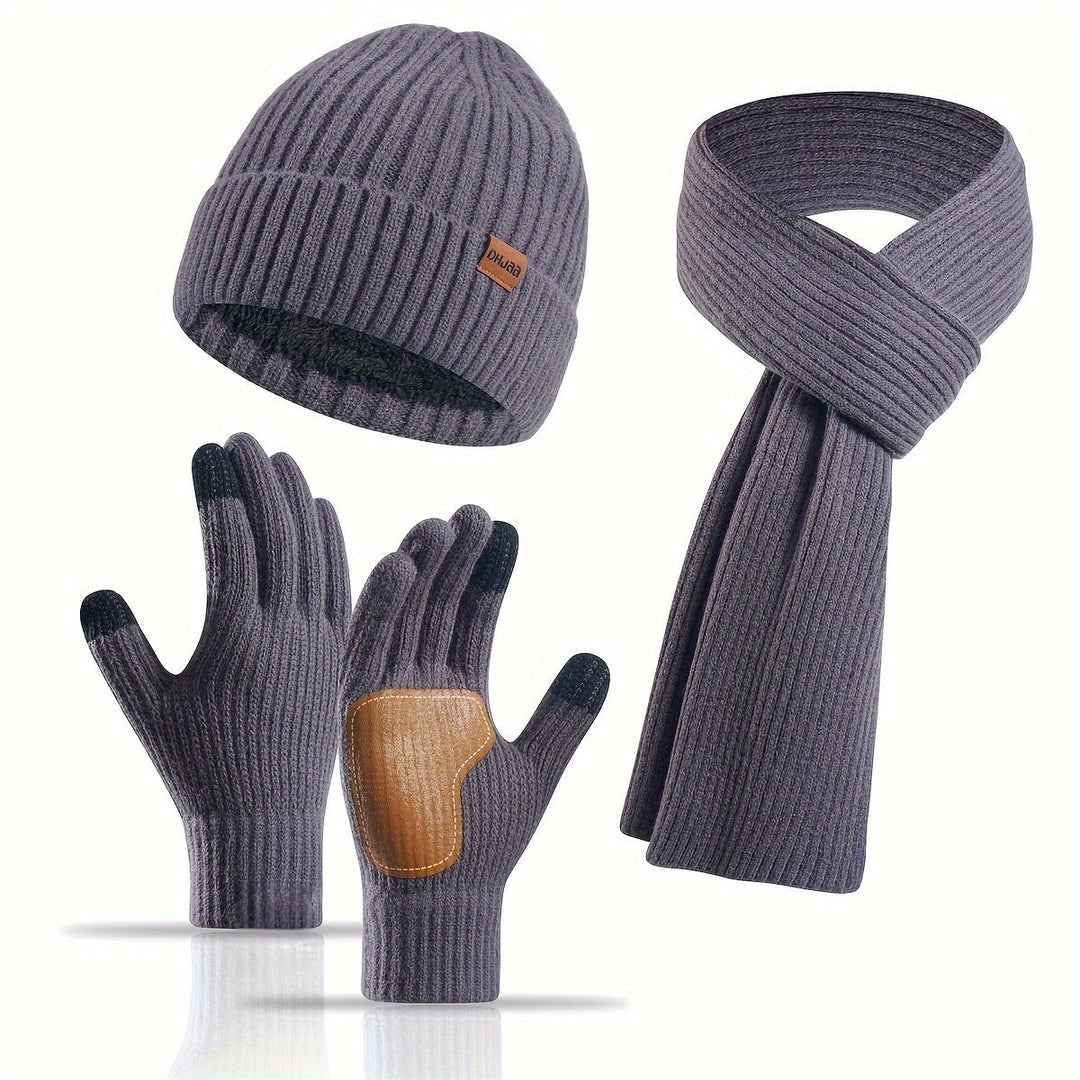 Lisslune | Winter Comfort Set – Knitted Beanie, Scarf and Gloves for Unisex