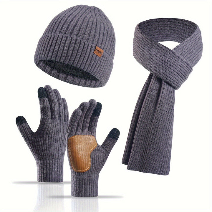 Lisslune | Winter Comfort Set – Knitted Beanie, Scarf and Gloves for Unisex