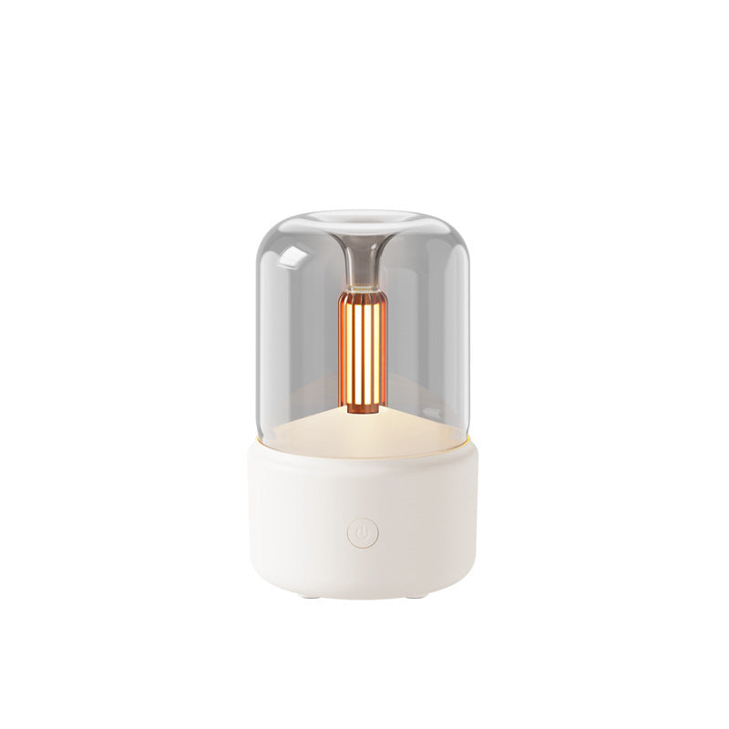 Lisslune | Atmosphere Light Air Humidifier Candlelight Aroma Diffuser Portable 120ml Electric USB Humidifier Cool Mist Maker Fogger 8-12 Hours With LED Night Light