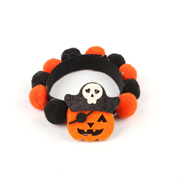 Lisslune | Halloween Pet Collar – Adjustable Dog and Cat Neck with Pumpkin and Skull Designs