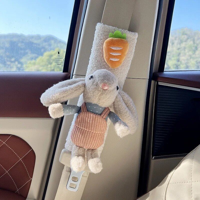 Lisslune | Plush Doll Rabbit Bear Car Seat Belt Shoulder Cover