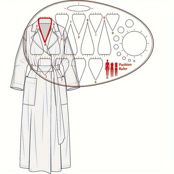 Lisslune | Acrylic Neckline Template Ruler - Essential Tool for Fashion Design and Pattern Creation