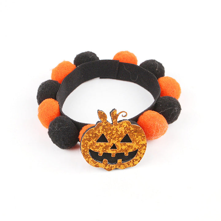 Lisslune | Halloween Pet Collar – Adjustable Dog and Cat Neck with Pumpkin and Skull Designs
