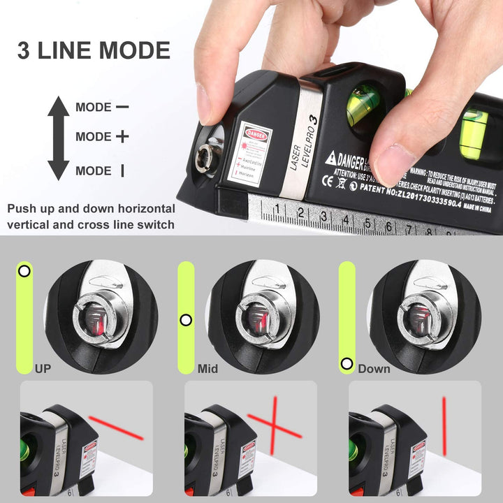 Lisslune | Laser Level Ruler Multi-functional Household Infrared Decoration (Black)