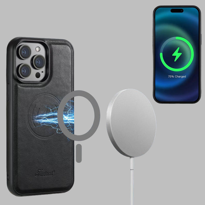 Lisslune | LuxCase Leather Phone Case with Card Slot and Stand – Suitable for iPhone