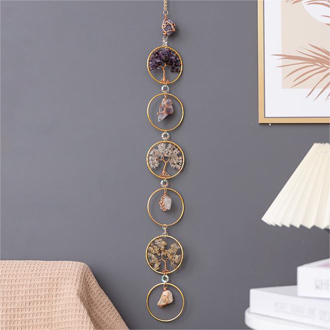 Lisslune | Crystal Tree of Life 6 Rings Wall Decor Ornament