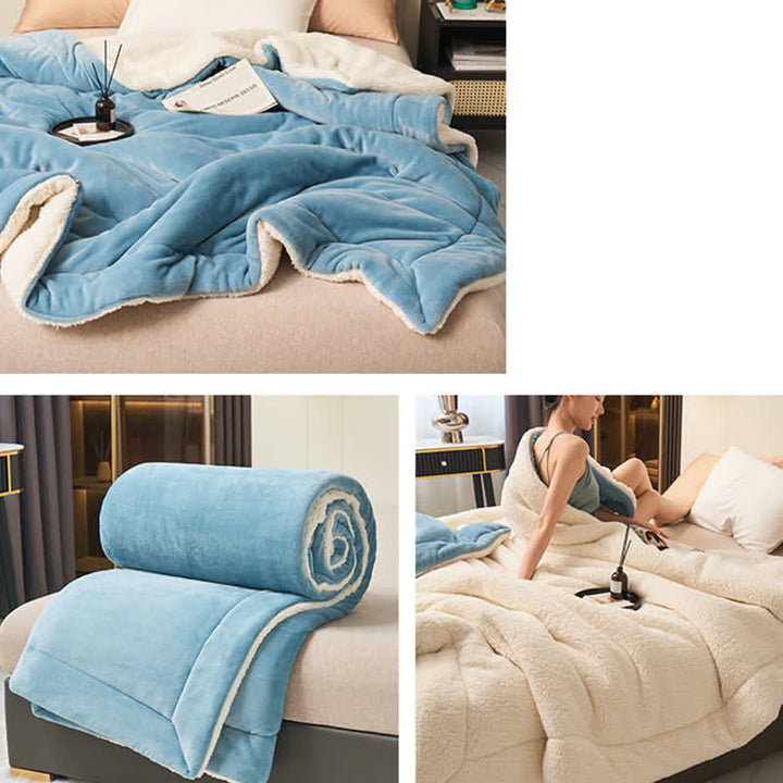 Lisslune | Solid thick double-sided velvet cube blanket