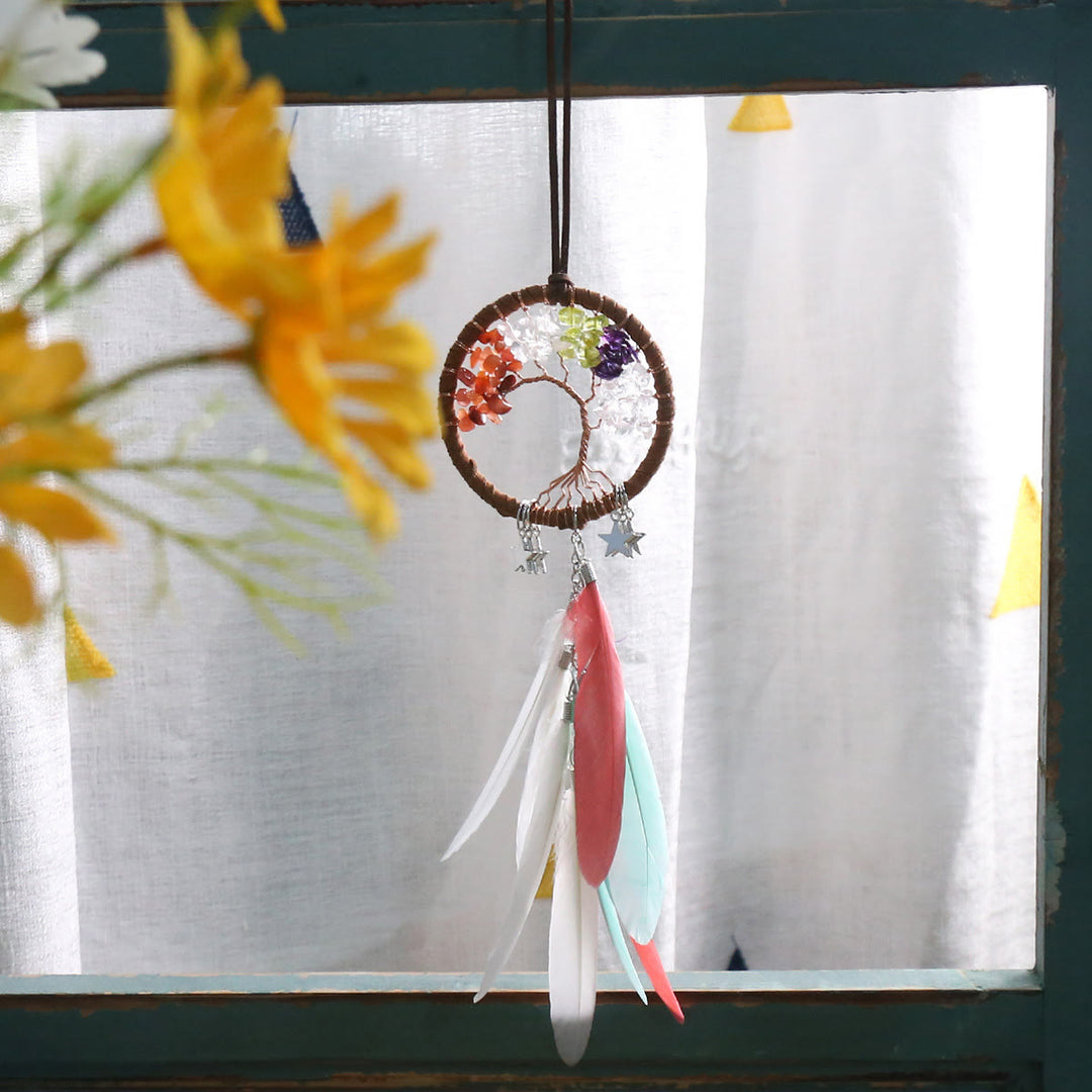 Lisslune | Frendorf Tree of Life Gemstone Dreamcatcher Hanging Jewelry
