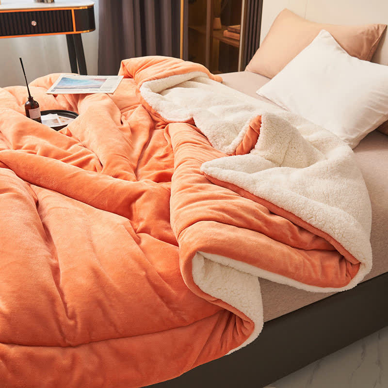 Lisslune | Solid thick double-sided velvet cube blanket
