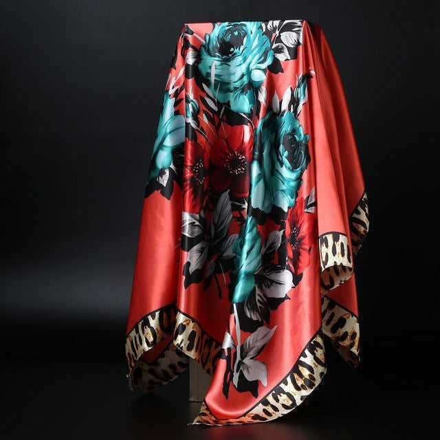 Lisslune | Large square scarf Simulation silk scarf All-match scarf Scarf