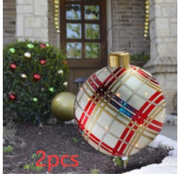 Lisslune | Inflatable Christmas Ball Outdoor Decoration 60cm – Weather Resistant PVC Christmas Decoration