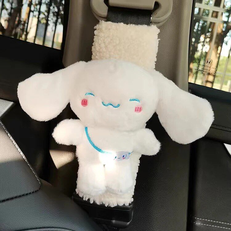 Lisslune | Plush Rabbit Seat Belt Decoration with Shoulder Pad & Headrest Pillow