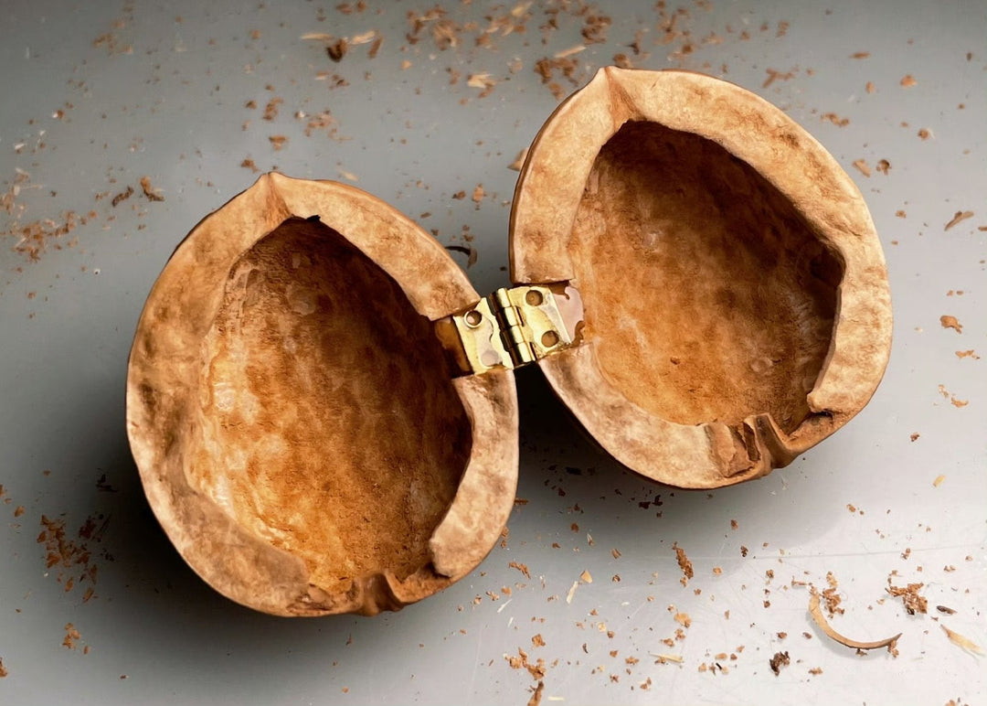 Lisslune | Handmade.Walnut Shell Doll House--Mini Library, Tiny World Inside Walnuts