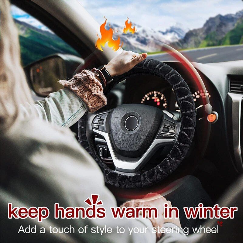 Lisslune | Soft Winter Warm Plush Steering Wheel Cover