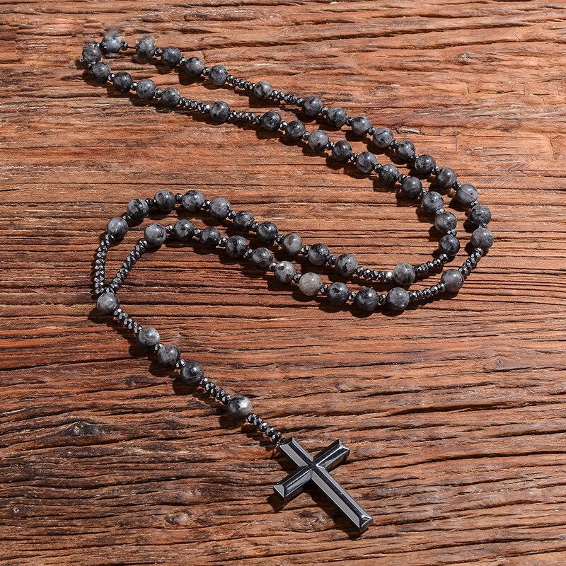 Lisslune | Orion Spiritual Necklace with Tiger Eye & Lapis Lazuli – Men's Rosary