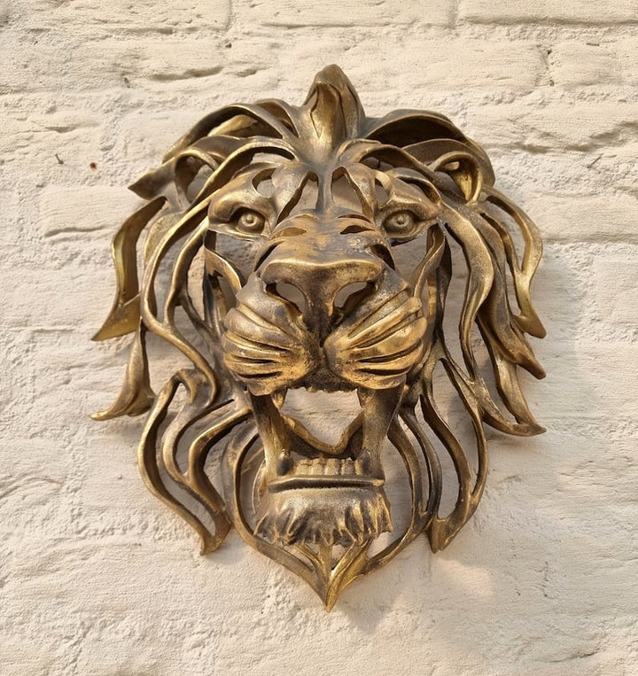 Lisslune | Rare Find-Large Lion Head Wall Mounted Art Sculpture