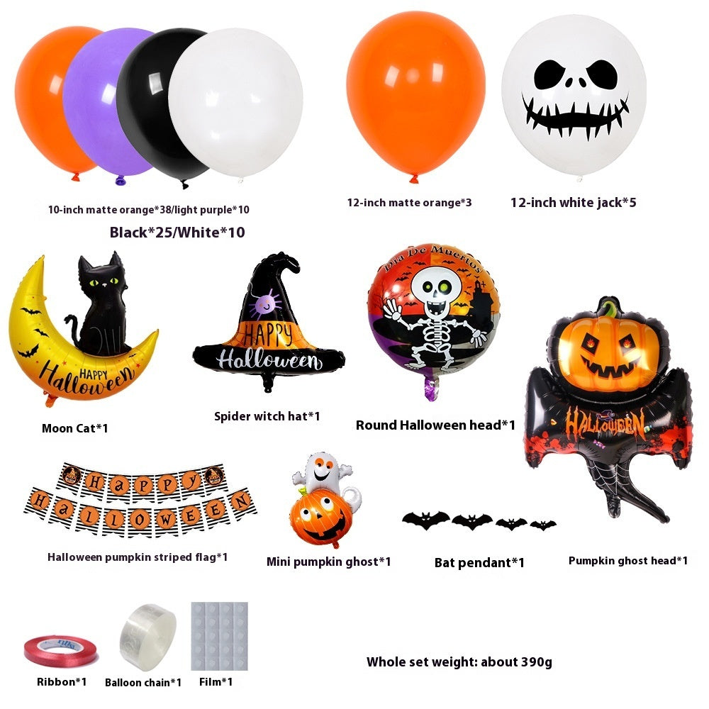 Lisslune | Halloween Balloon Set – Black Orange Purple with Pumpkin Print