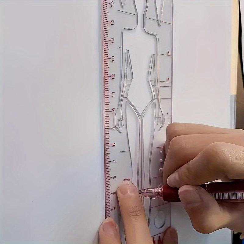 Lisslune | Fashion Sketching Acrylic Ruler and Design Template for Tailoring Excellence