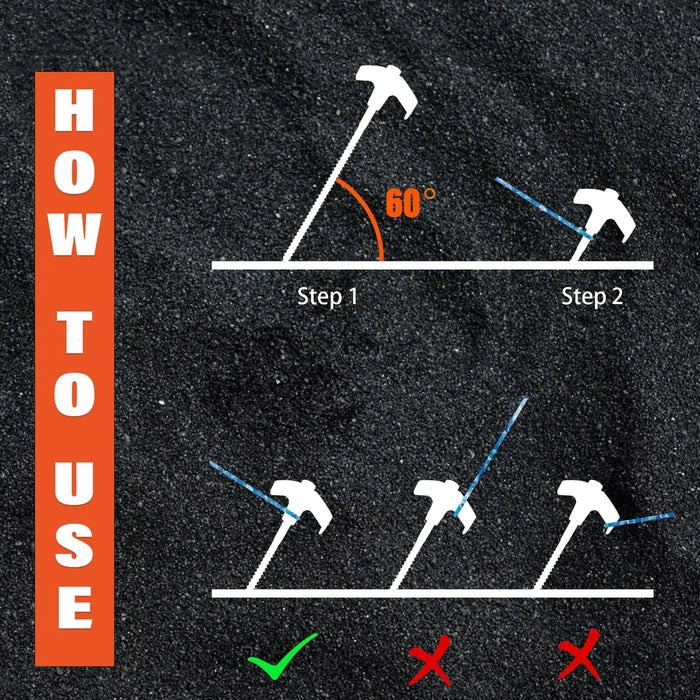 Lisslune | 8" Screw in Tent Stakes - Ground Anchors Screw in
