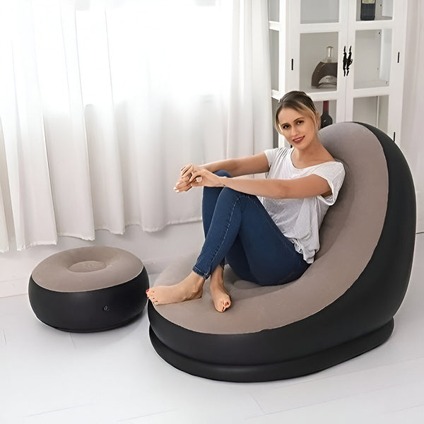 Lisslune | RelaxSeat Inflatable Lounge Chair with Footrest – Indoor & Outdoor Comfort