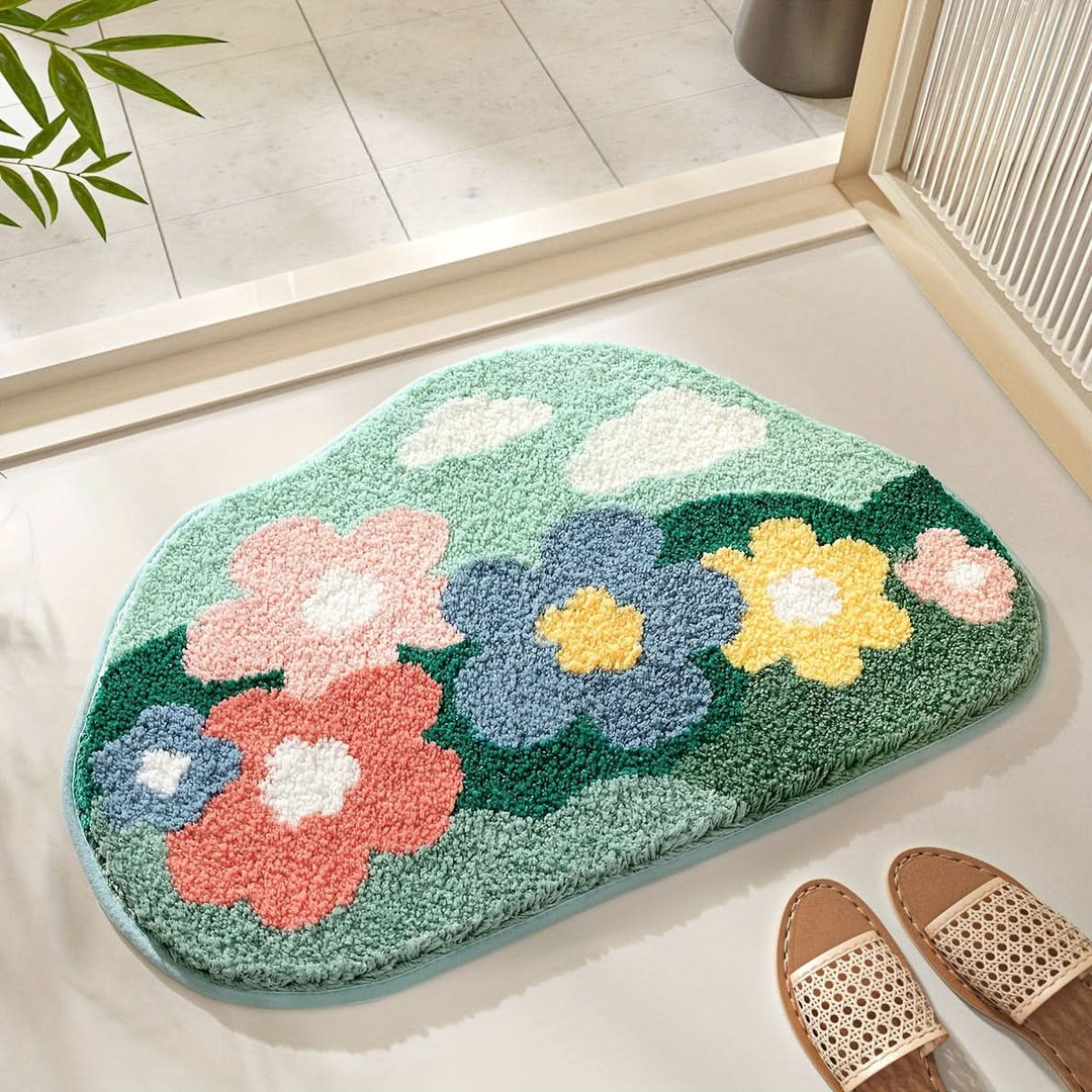 Lisslune | FlorSoft - Extra absorbent bath mat with floral pattern