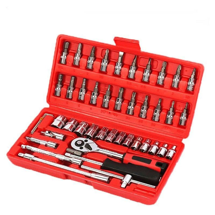 Lisslune | Professional 46-piece car repair tool set - Multifunction steering wheel removal tool and tire removal set