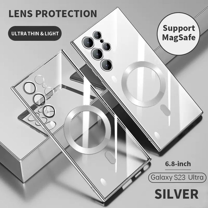 Lisslune | Transparent Luxury Coating Magnetic Cover for Samsung
