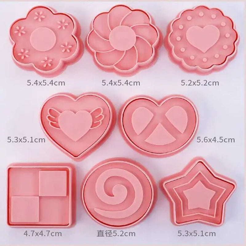 Lisslune | 8 Pieces/Set DIY Cake Decoration Tools Christmas Cartoon Cookie Cutter Set Plastic Baking Molds Cookie Tools