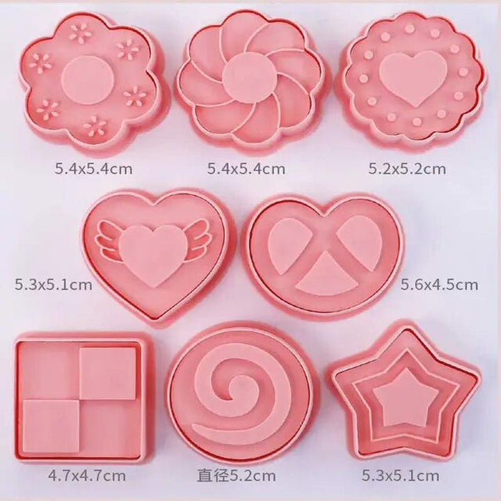 Lisslune | 8 Pieces/Set DIY Cake Decoration Tools Christmas Cartoon Cookie Cutter Set Plastic Baking Molds Cookie Tools