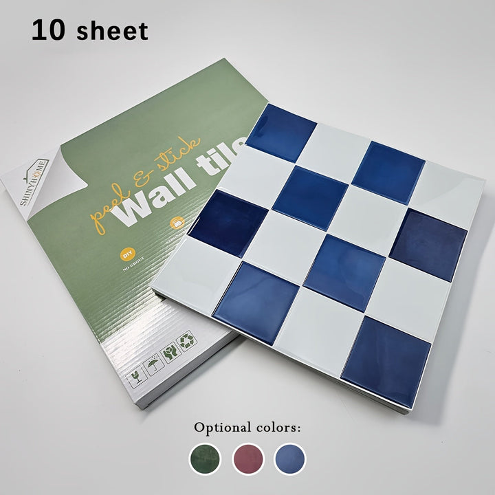 Rynx | 10/30 pieces self-adhesive tile] 10/30 pieces self-adhesive bathroom wall tile, self-adhesive kitchen splash, 10.5 inches * 10.5 inches waterproof and oil-resistant splash guard, easy-to-apply adhesive for kitchen, bathroom, walls & RVs