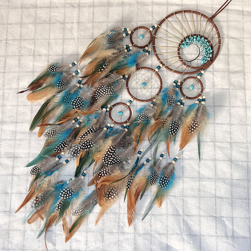 Lisslune | Turquoise Tree of Life Feather Dreamcatcher