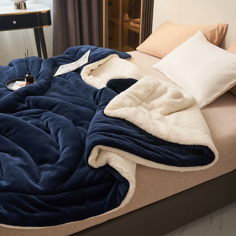 Lisslune | Solid thick double-sided velvet cube blanket