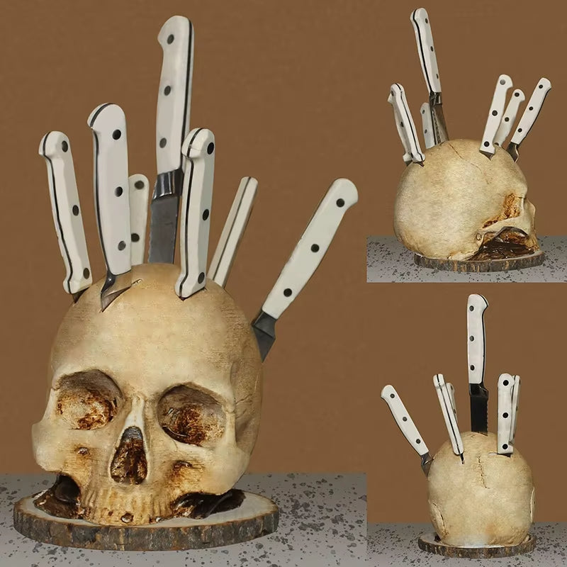 Lisslune | Gothic Skull Knife Organizer Holder