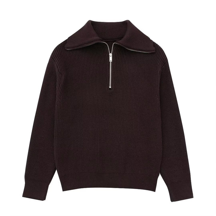 Lisslune | All Match Wool Sweater with Open Collar