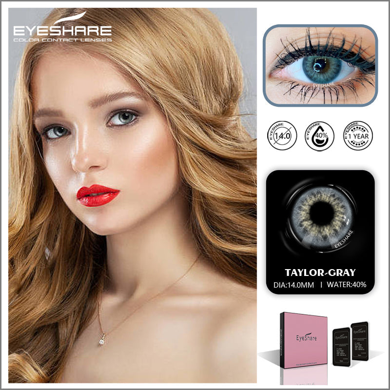 Lisslune Taylor Gray 14.0 mm 1 Pair | 1 Year