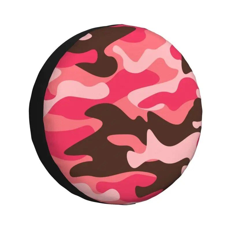 Lisslune | Rugged Camo Reserve Tire Cover – Black Orange Camouflage Wheel Protector for Off-Road Vehicles and Outdoor Vehicles